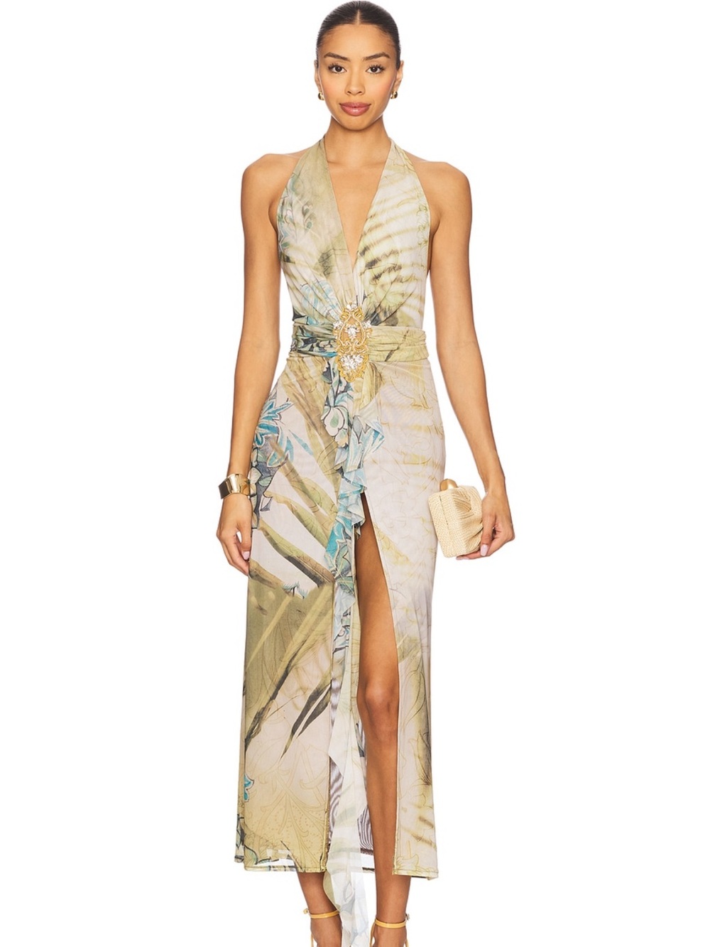 Jaded London Cindy Plunge Maxi Dress